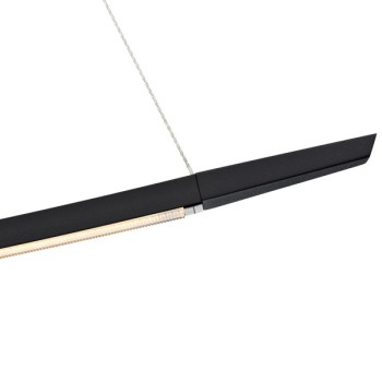 Pendant luminaire LISGO SKY SHORT, matt black, 220-240V, 50-60Hz, 24V DC, LED, 2700K, 1500lm, 16.3W, CRI>90, Integrated LED, height adjustable, can be shortened 