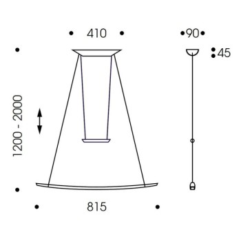 Pendant luminaire LISGO SKY SHORT, matt red, 220-240V, 50-60Hz, 24V DC, LED, 2700K, 1500lm, 16.3W, CRI>90, Integrated LED, height adjustable, can be shortened 