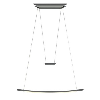 Pendant luminaire LISGO SKY SHORT, matt grey, 220-240V, 50-60Hz, 24V DC, LED, 2700K, 1500lm, 16.3W, CRI>90, Integrated LED, height adjustable, can be shortened 