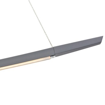 Pendant luminaire LISGO SKY SHORT, matt grey, 220-240V, 50-60Hz, 24V DC, LED, 2700K, 1500lm, 16.3W, CRI>90, Integrated LED, height adjustable, can be shortened 