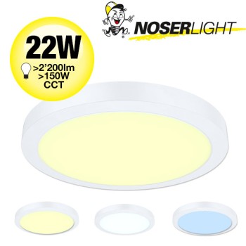 NOSER LED Luminaire encastr? et apparent, CCT, rond, 22W, blanc