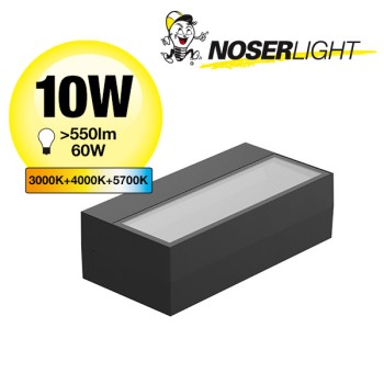 NOSER LED Applique murale VENERE, 10W, noir, IP65