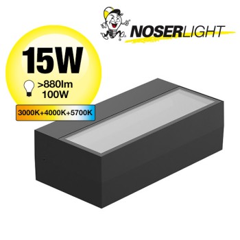 NOSER LED wall lamp VENERE, 15W, black, IP65