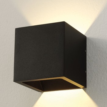 LED Aussenleuchte CUBE schwarz, warmweisses Licht, IP54