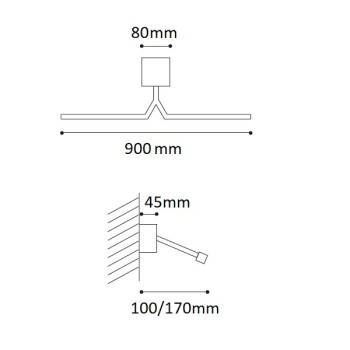 iCONE LED Wandleuchte YPSILON 90, chrom glänzend