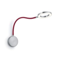 KNAPSTEIN LED Wandleuchte TESSA-W-Flex, nickel matt - Flexschlauch stoffummantelt rot KNAPSTEIN LED Wandleuchte TESSA-W-Flex, nickel matt - Flexschlauch stoffummantelt rot