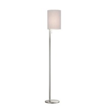 LED-Stehleuchte KIRA, nickel matt - Stoffschirm weiss