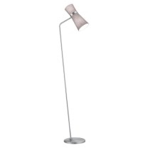 Stehleuchte YUNA-S, nickel matt - Schirm Chintz grau