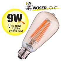 NOSER Filament LED ST64, goldgelüstert, E27, 9W, 1200lm, warmweiss