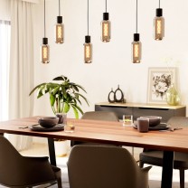 Pendelleuchte MAIONE, 6-flg., schwarz-grau