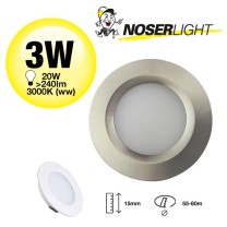 NOSER LED Möbeleinbauleuchte, 3W, nickel gebürstet NOSER LED Möbeleinbauleuchte, 3W, nickel gebürstet