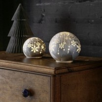Glass Ball Set, silver, 2 pcs.