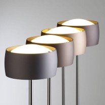 OLIGO LED Stehleuchte GRACE, Schirm und Fussplatte satin copper, Stang chrom