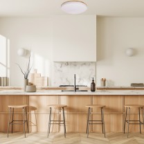 Holz-Optik LED-Deckenleuchte AOSTA, weiss