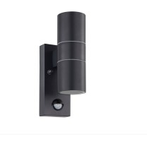 Wandleuchte mit Bewegungssensor, IP44, anthrazit, 2xGU10 (nicht inkl.), LED kompatibel