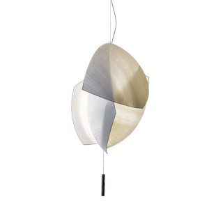 DESIGN-Pendelleuchten Voiles Big Surface LED 47.5W Warm Weiß - 2700K 1-10V dimmbar Chrom 4032lm Pendel chrom glanz
