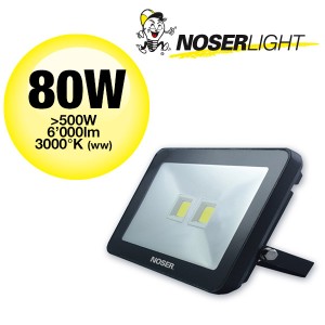 iLight LED Strahler 1x80W, 6000lm, 3000K, schwarz