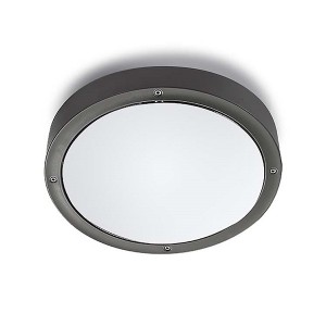 Plafonnier IP66 BASIC ALUMINIUM D:260mm E27 23W anthracite 