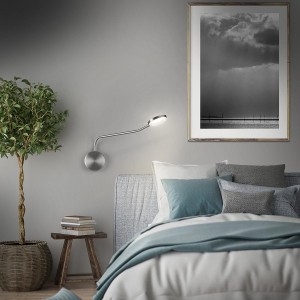 KNAPSTEIN LED Wandleuchte THEA-W, nickel matt