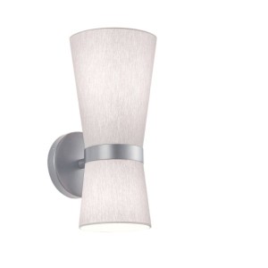 YUNA-W wall light, matt nickel – white chintz shade
