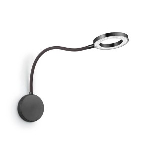 KNAPSTEIN LED Wandleuchte TESSA-W-Flex, schwarz - Flexschlauch stoffummantelt schwarz