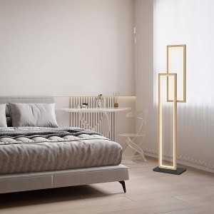 LED floor lamp PESCARA, black - wood