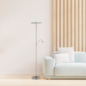 LED Stehleuchte PESARO II, nickel-matt, mit Lesearm