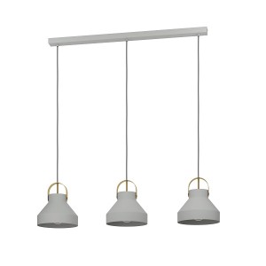 Pendant light ESTEPONA, 3-flames, grey / brushed brass