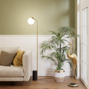 Floor Lamp BETULIA, 1-flame, black / brass