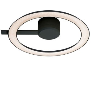 Wall and ceiling luminaire YANO, Ø400mm, direct, matt black