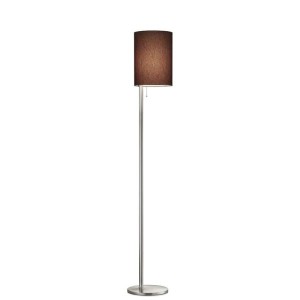 LED-Stehleuchte KIRA, nickel matt - Stoffschirm taupe