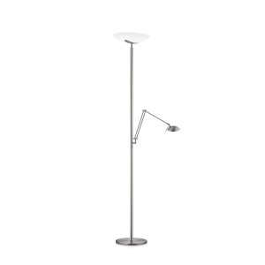 LED-Deckenfluter ALMA-L, nickel matt - chrom