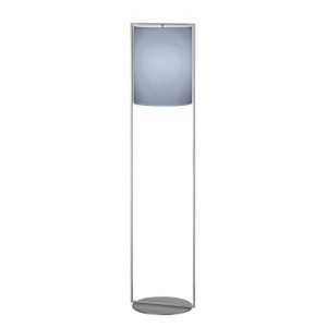 Lampadaire ALVA, nickel mat - Abat-jour en chintz bleu