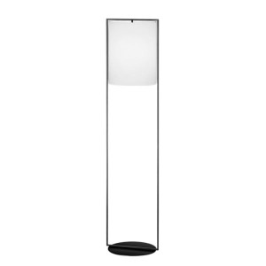 Lampadaire ALVA, noir - abat-jour en chintz blanc