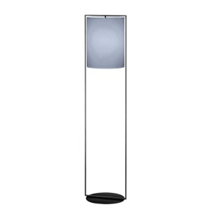 Lampadaire ALVA, noir - abat-jour en chintz bleu