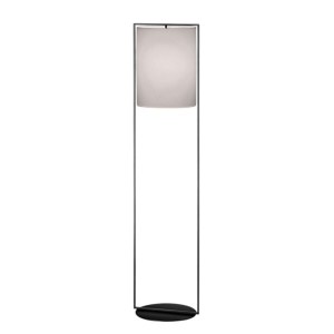 Lampadaire ALVA, noir - abat-jour en chintz gris