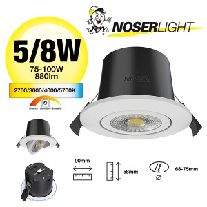 NOSER LED Einbauleuchte 4CCT, 5/8W, weiss, dimmbar