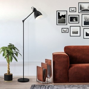 Floor Lamp PRIDDY, 1-flame, black / white