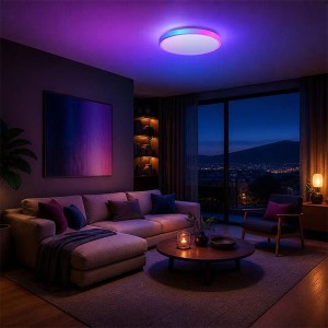NOSER Plafonnier et applique LED avec fonction RGB + Tunable White (CCT), rond, blanc