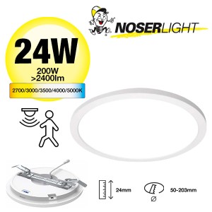 LED Wall-/ceiling lamp round, 24W CCT & Sensor