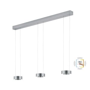 LED-Pendelleuchte ZERA-3, Prismenabdeckung, nickel matt