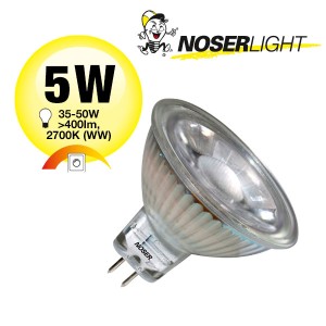 NOSER MR16-LED, 12V, 5W, 400lm/1170cd, 38°, 2700K