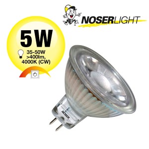 NOSER MR16-LED, 12V, 5W, 400lm/1170cd, 38°, 4000K