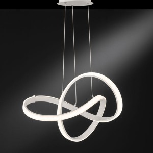 LED Pendelleuchte INDIGO - ausgefallenes, rundes Design in weiss