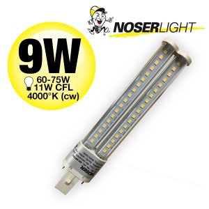 NOSEC-S/E LED, G23, 9W, >800lm, 4000K, 240V, klar