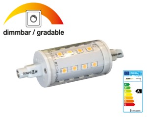 R7s LED 5W, >400lm, 85~265V / 50-60Hz, 2700?K, DIMMABLE