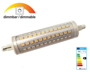 R7s LED 10W, 980-1000lm, 85~265V, 2700K (ww) DIMMBAR