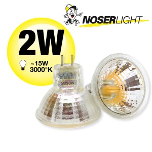 NOSER-LED MR11, 2W, 12V, GU4, 120°, 3000°K warm weiss, Art.-Nr. 8835.021