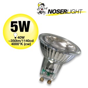 NOSER LED GU10, 5W, 350lm/1180cd, 40°, 4000°K, dimmbar