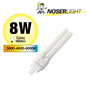 NOSEC-D/E LED, 8W, G24q, 960lm, CCT 3000/4000/6000K